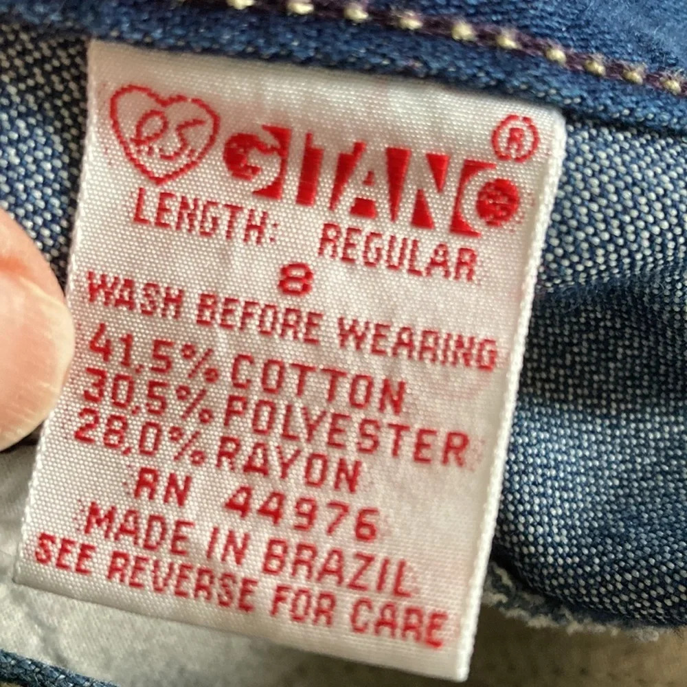 PS Gitano 1980’s high waist denim jean plain pocket size 8 24 x 27 top stitched - Picture 7 of 16
